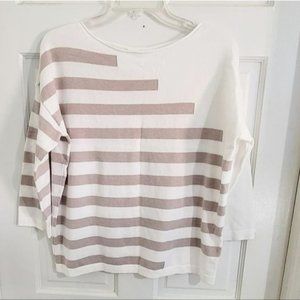 Vila Milano Round Neck Quarter Sleeve Striped Top‎ Size M